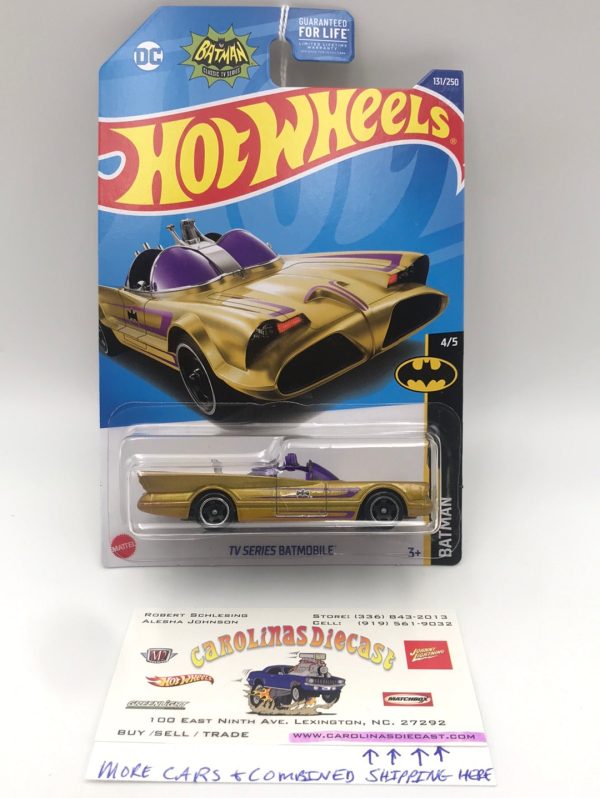 2022 hot wheels N case #131 TV Series Batmobile gold purple 120G Hot on Sale