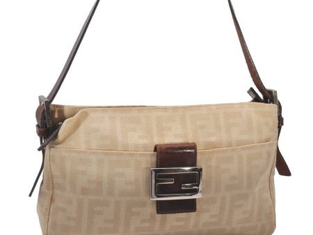 Authentic FENDI Vintage Zucca Shoulder Hand Bag Purse Canvas Leather Beige 6238I Online