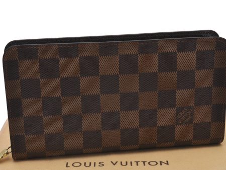 Authentic Louis Vuitton Damier Porte Monnaie Zip Purse Wallet N61728 LV 6630I Online now