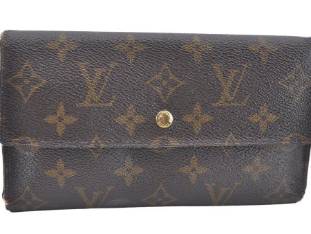 Authentic Louis Vuitton Monogram Portefeuille International M61217 Wallet K5531 Fashion