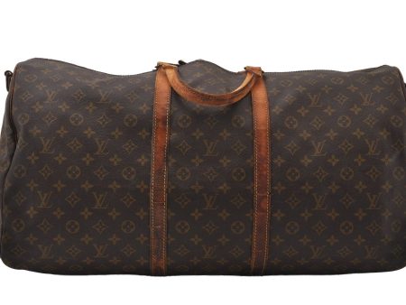 Auth Louis Vuitton Monogram Keepall Bandouliere 60 M41412 Boston Bag Junk 6424I Sale