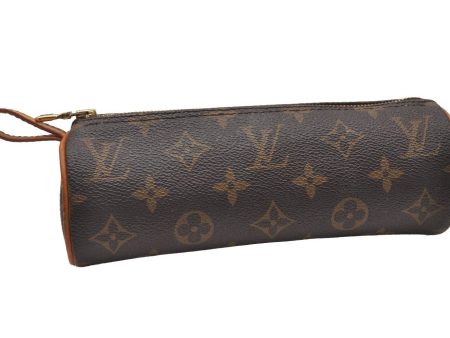 Authentic Louis Vuitton Monogram Trousse Ronde Pen Case Pouch M47630 LV 4089I on Sale