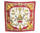 Authentic HERMES Carre 90 Scarf  ETRIERS  Silk Bordeaux Red K5734 Fashion