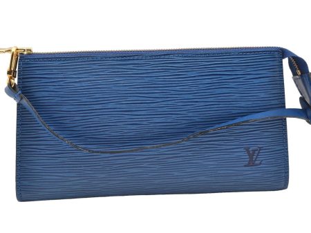 Authentic Louis Vuitton Epi Pochette Accessoires Pouch Blue M52945 LV Junk 6367I Hot on Sale