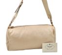 Authentic PRADA Nylon Tessuto Leather Shoulder Bag Purse BR0208 Beige 4002I For Cheap