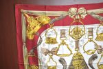 Authentic HERMES Carre 90 Scarf  ETRIERS  Silk Bordeaux Red K5734 Fashion