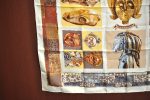 Authentic HERMES Carre 90 Scarf  PERSONA  Silk White K5736 Cheap