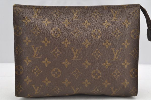 Authentic Louis Vuitton Monogram Poche Toilette 26 M47542 Cosmetics Pouch 5311I Fashion