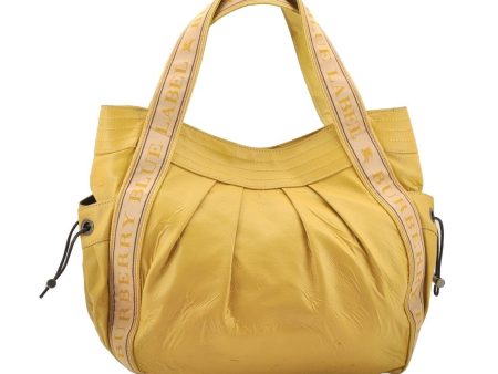 Authentic BURBERRY BLUE LABEL Shoulder Hand Tote Bag PVC Leather Yellow 2899I Fashion