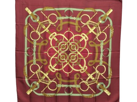 Authentic HERMES Carre 90 Scarf  Eperon d or  Silk Brown K5811 Supply