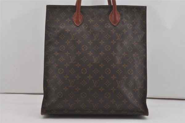 Authentic Louis Vuitton Monogram Sac Plat Hand Tote Bag M51140 LV 6143I Online now