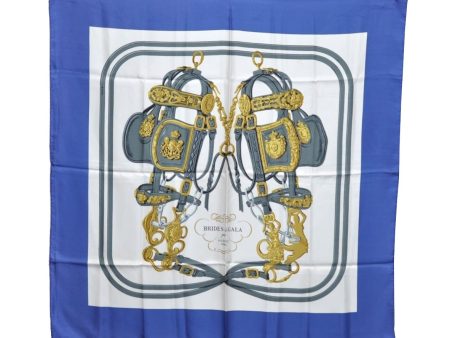 Authentic HERMES Carre 90 Scarf  BRIDES de GALA par  Silk Blue K5713 Online