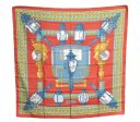 Authentic HERMES Carre 90 Scarf  Feux de Route  Silk Red K5805 on Sale