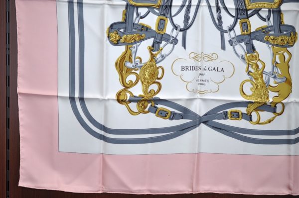 Authentic HERMES Carre 90 Scarf  BRIDES de GALA  Silk Pink K5864 Sale