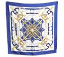 Authentic HERMES Carre 90 Scarf  Eperon d or  Silk Blue K5812 Online now