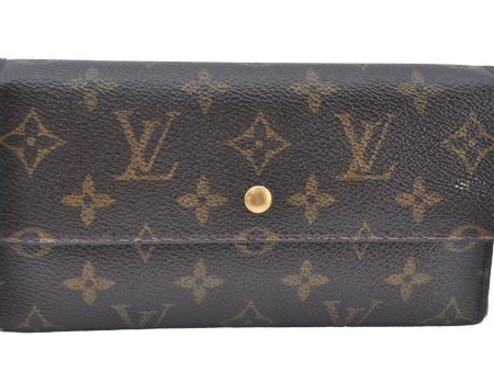 Authentic Louis Vuitton Monogram Portefeuille International M61217 Wallet K5527 For Sale