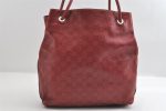 Authentic GUCCI Guccissima Shoulder Tote Bag GG Leather 257275 Red 6201I Supply