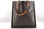 Authentic Louis Vuitton Monogram Sac Plat Hand Tote Bag Old Model LV Junk 6115I For Discount