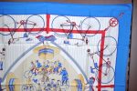 Authentic HERMES Carre 90 Scarf  LES BECANES  Silk Blue K5741 Hot on Sale