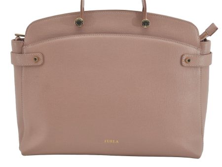 Authentic FURLA Vintage Agata M Leather 2Way Shoulder Tote Bag Pink 4781I Fashion