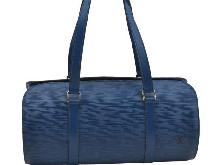 Authentic Louis Vuitton Epi Soufflot Hand Bag Blue M52225 LV 6671I Cheap