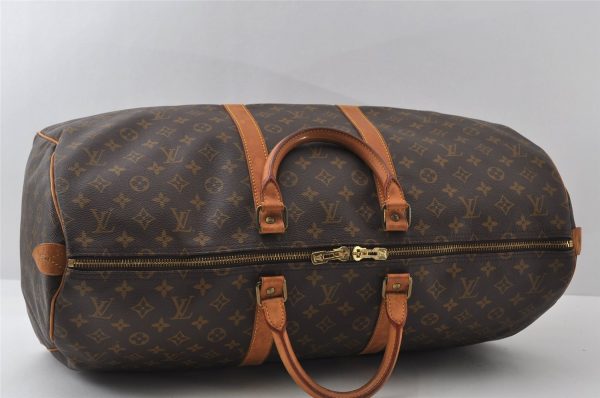 Authentic Louis Vuitton Monogram Keepall 55 Travel Boston Bag M41424 LV 6213I For Sale