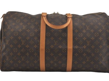 Authentic Louis Vuitton Monogram Keepall 55 Travel Boston Bag M41424 LV 6172I on Sale