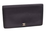 Authentic CHANEL Calf Skin CoCo Mark Long Bifold Wallet Purse Purple 2607I Fashion