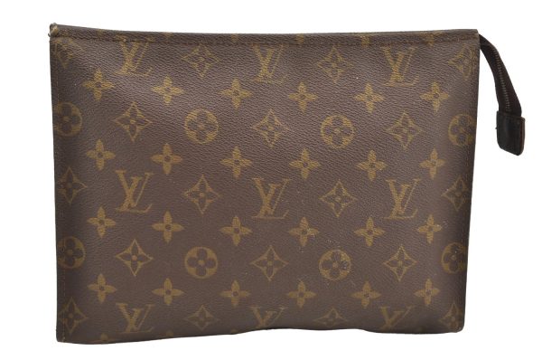 Authentic Louis Vuitton Monogram Poche Toilette 26 M47542 Cosmetics Pouch 5311I Fashion