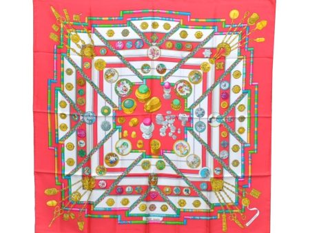 Authentic HERMES Carre 90 Scarf  Petite main  Silk Red K5768 Online now