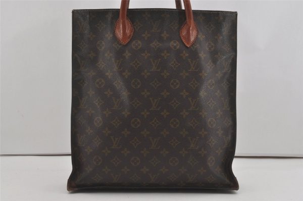 Authentic Louis Vuitton Monogram Sac Plat Hand Tote Bag M51140 LV 6143I Online now