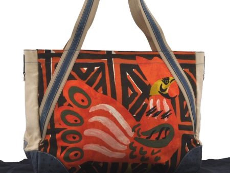 Authentic PRADA Vintage Canvas Leather 2Way Shoulder Tote Bag Orange 6645I Fashion