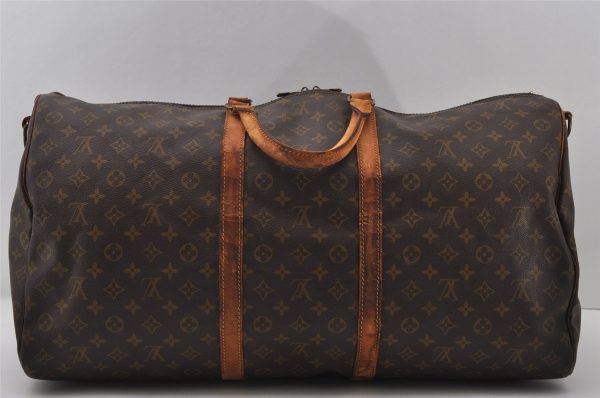 Auth Louis Vuitton Monogram Keepall Bandouliere 60 M41412 Boston Bag Junk 6424I Sale