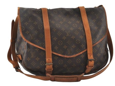 Authentic Louis Vuitton Monogram Saumur 43 Shoulder Cross Bag M42252 LV 6236I Sale