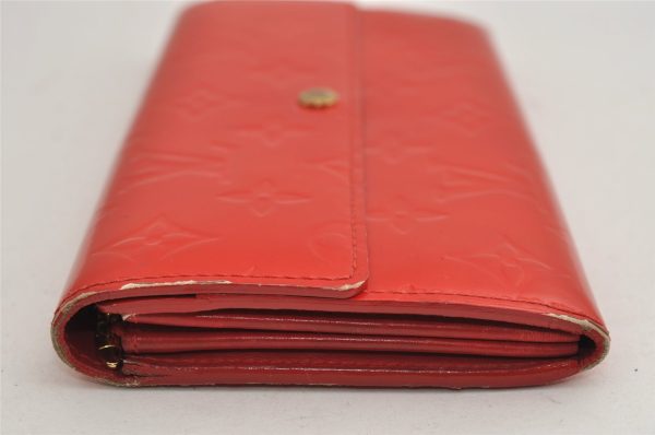 Auth Louis Vuitton Vernis Pochette Porte Monnaie Credit Wallet M91281 Red 2878I Hot on Sale