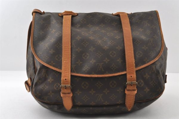 Authentic Louis Vuitton Monogram Saumur 43 Shoulder Cross Bag M42252 LV 6236I Sale