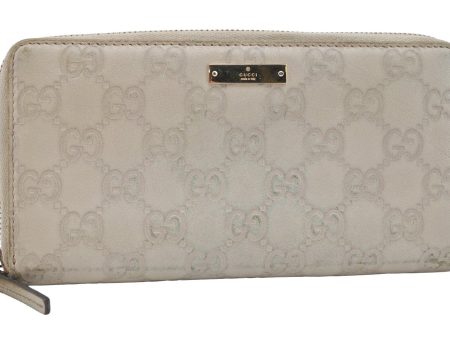 Authentic GUCCI Guccissima GG Leather Long Wallet Purse 112724 White 4863I Sale