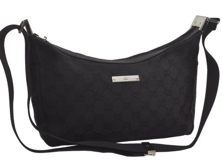 Authentic GUCCI Shoulder Cross Body Bag GG Canvas Leather 0190433 Black 6662I Fashion