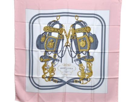 Authentic HERMES Carre 90 Scarf  BRIDES de GALA  Silk Pink K5864 Sale