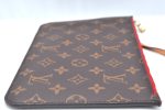 Authentic Louis Vuitton Monogram Neverfull Pouch Purse Clutch Bag Red LV K5865 Hot on Sale