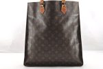 Authentic Louis Vuitton Monogram Sac Plat Hand Tote Bag Old Model LV Junk 6115I For Discount