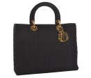 Authentic Christian Dior Lady Dior Cannage Nylon Hand Bag Black CD Junk 6231I Online Hot Sale