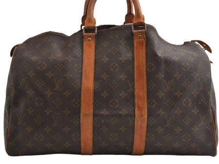 Authentic Louis Vuitton Monogram Keepall 45 Boston Bag Old Model LV Junk 6445I Fashion