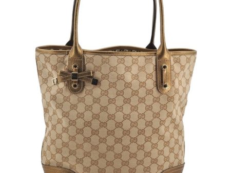 Authentic GUCCI Princy GG Canvas Leather Shoulder Tote Bag 181779 Beige 6235I For Cheap