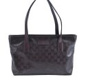 Authentic GUCCI GG Imprime Shoulder Tote Bag GG PVC Leather 211138 Purple 3169H Online now