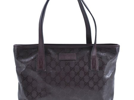 Authentic GUCCI GG Imprime Shoulder Tote Bag GG PVC Leather 211138 Purple 3169H Online now