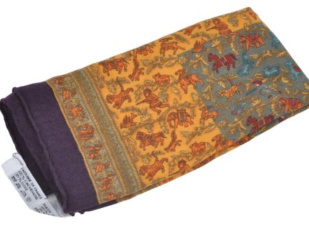 Auth HERMES Petit Carre Geant 40 Scarf  CHASSE EN  Cashmere Silk Purple 1793F Supply