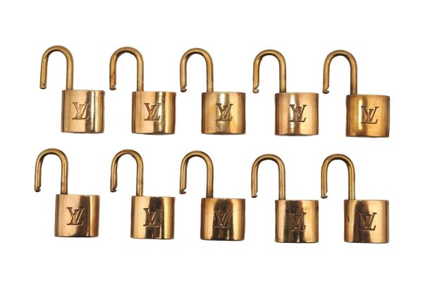 Authentic Louis Vuitton Padlock Gold 10Set LV 1231I For Cheap