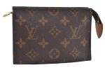 Authentic Louis Vuitton Monogram Poche Toilette 15 M47546 Cosmetics Pouch 1569I Sale