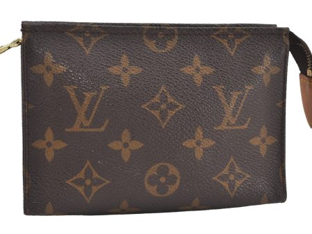 Authentic Louis Vuitton Monogram Poche Toilette 15 M47546 Cosmetics Pouch 1569I Sale